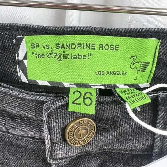 Sandrine Rose x Free People Black Flare Leg Distressed‎ Jeans 26 New - Picture 8 of 8